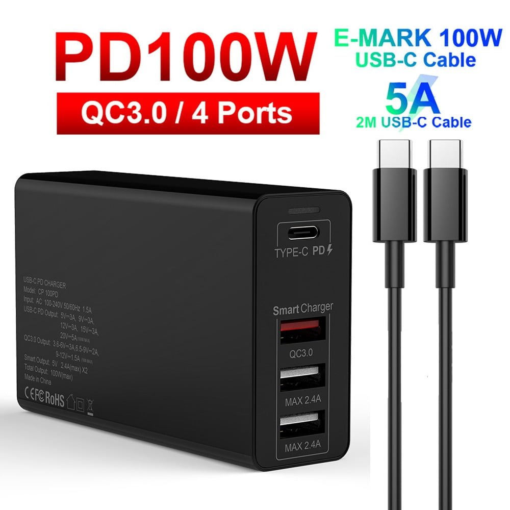 URVNS 4 Ports 100W USB-C PD Charger for Phones and Laptops (USB-PD) Â» iSwedes